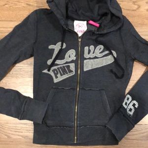 Pink Zip Up Hoodie Sweatshirt